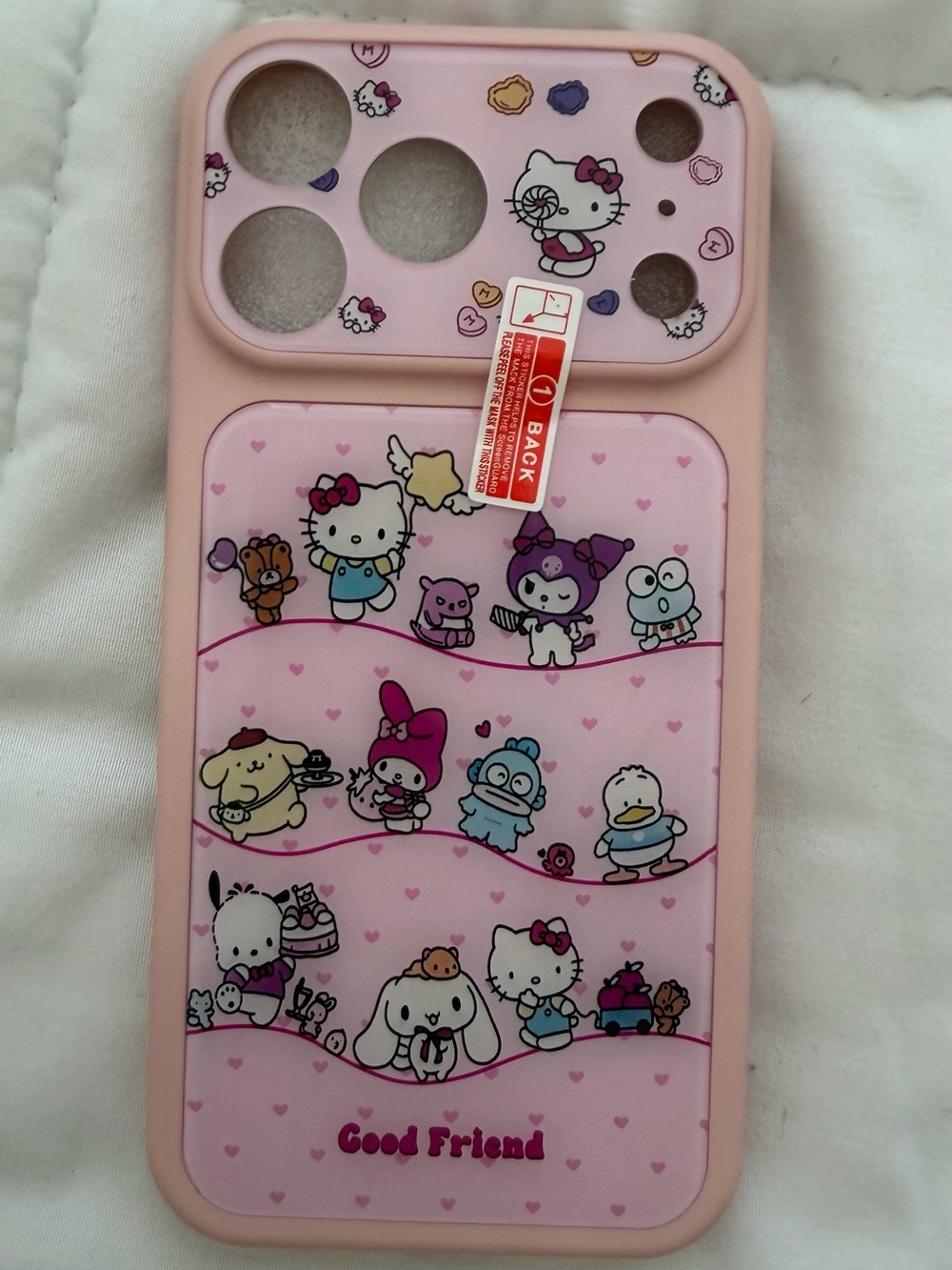 Hello Kitty Pink Acrylic liquid IPhone 17 Pro Max Case with Cute Character Print
